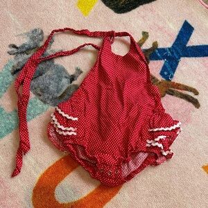 Red Polka Dot Baby Romper